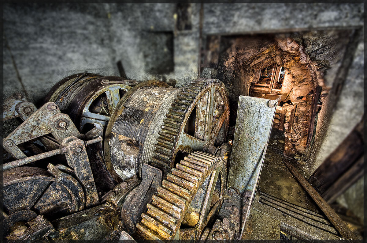 Eisenerzgrube Stappeltitte - Die Fördermaschine der Grube Anton bei Wieden