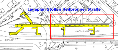 Luftschutzstollen Stuttgart Heilbronner Straße Lageplan
